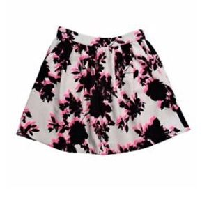 NWT aqua floral skater skirt, S